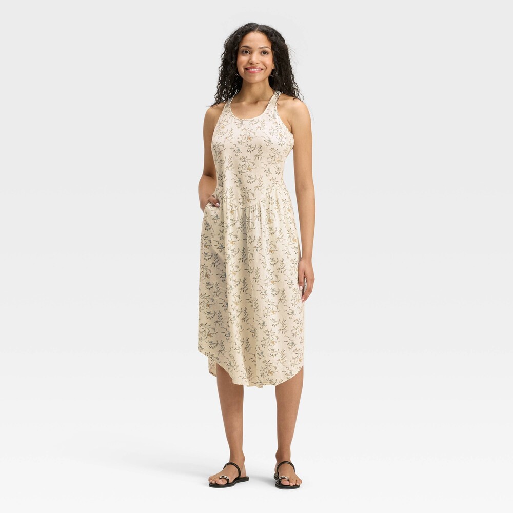 Univeral Threads Drop waist Midi A-Line Linen Dress